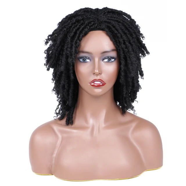 6-Inch Synthetic Lace Front Faux Locs Wig