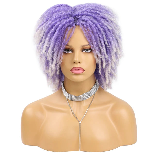 6-Inch Synthetic Lace Front Faux Locs Wig