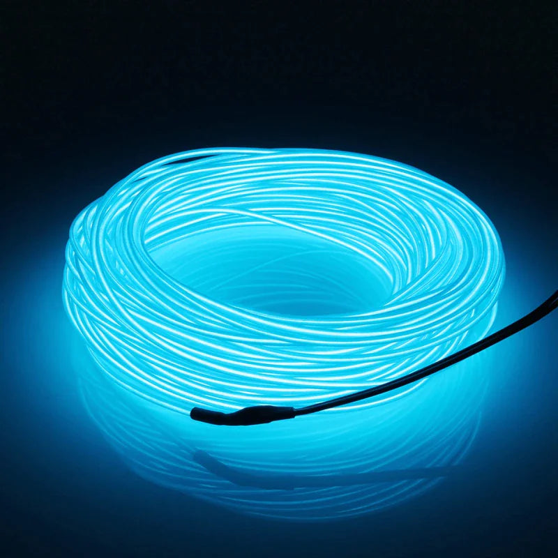 Neon LED Light Glow EL Wire String Strip Rope Tube Decor Car Party + Controller